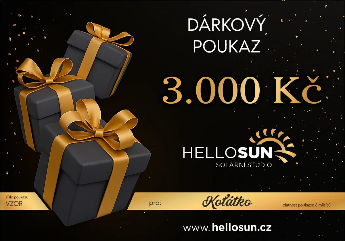 Dárkový poukaz HelloSun v hodnotě 3 000 Kč